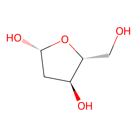 Chemical structure of 2-Deoxyribose