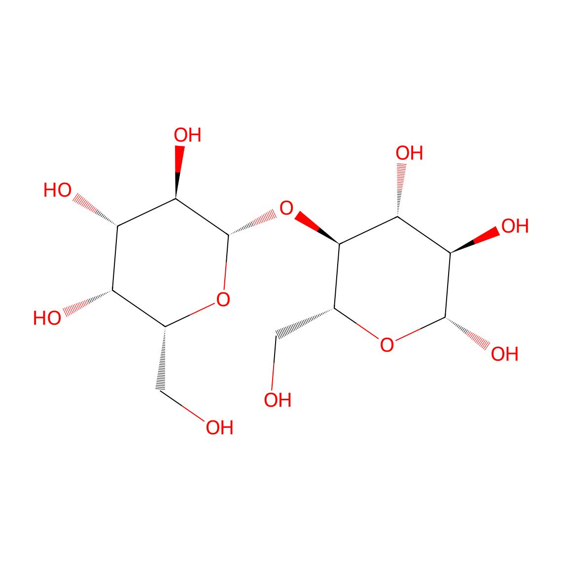 Chemical structure of Lactose