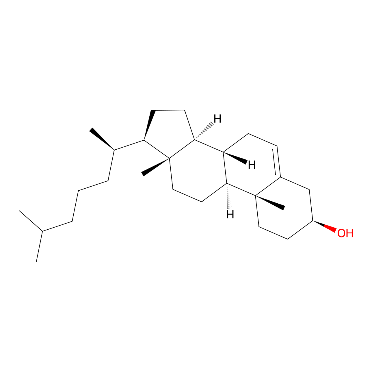 Chemical structure of Cholesterol