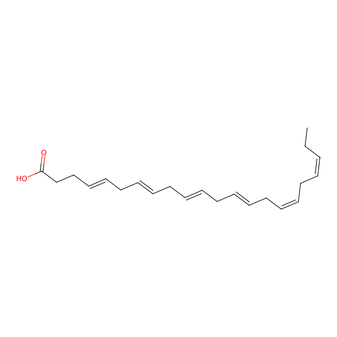 Chemical structure of Docosahexaenoic acid