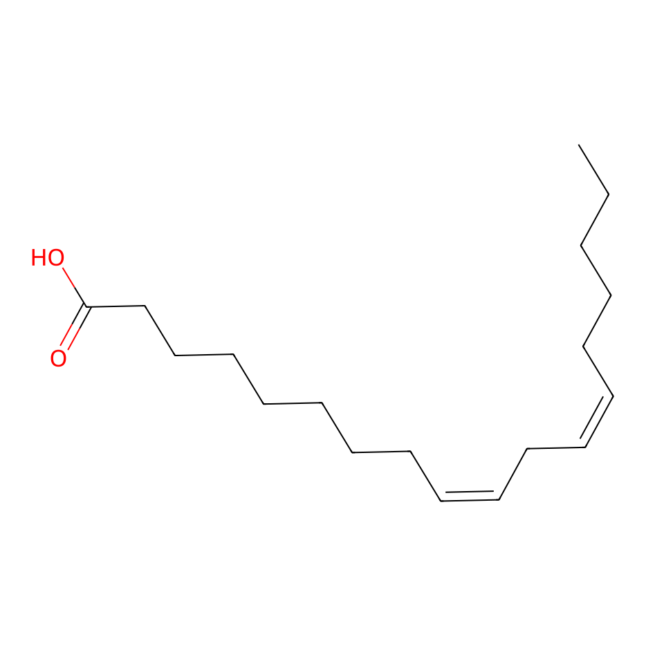 Chemical structure of Linoleic acid