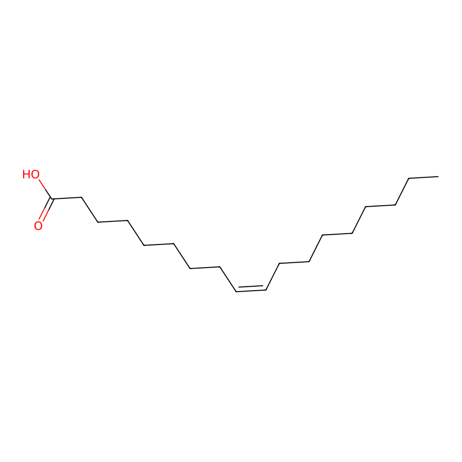 Chemical structure of Oleic acid