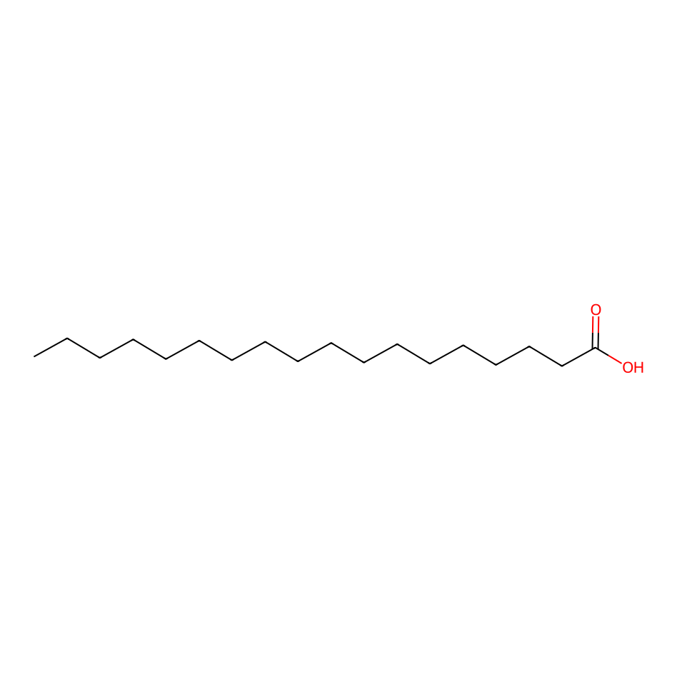 Chemical structure of Stearic acid