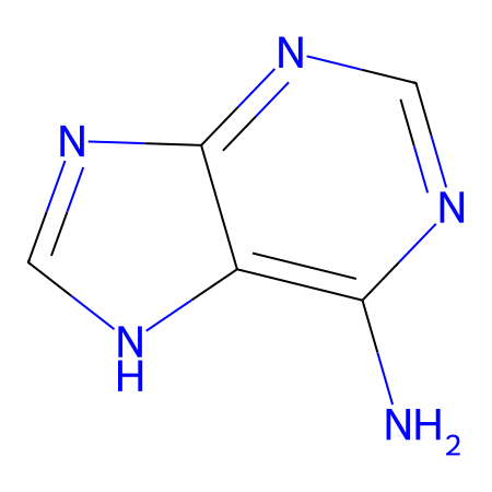 Chemical structure of Adenine