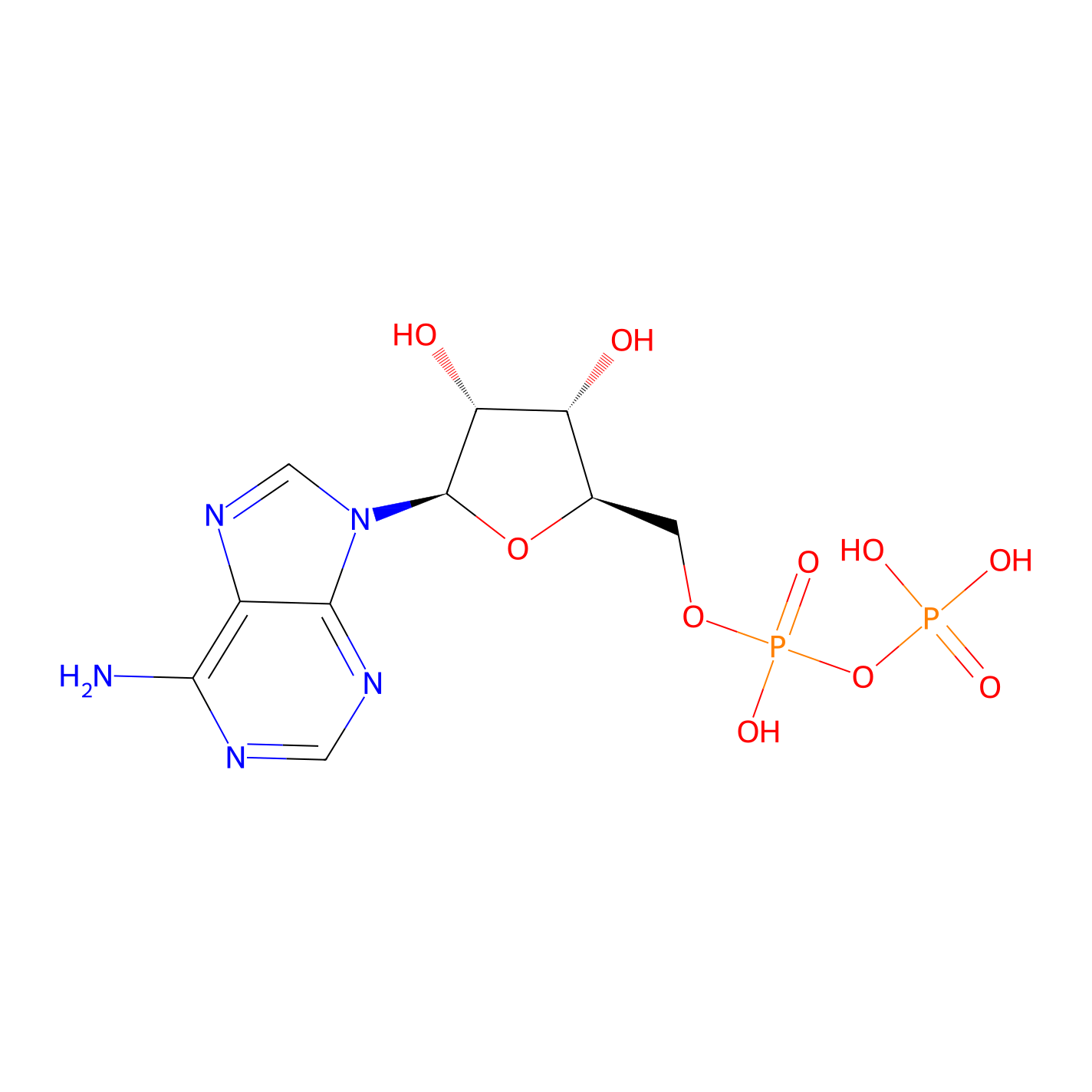 Chemical structure of ADP