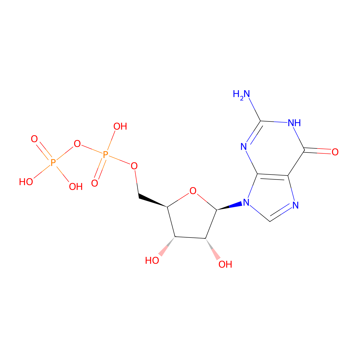 Chemical structure of GDP