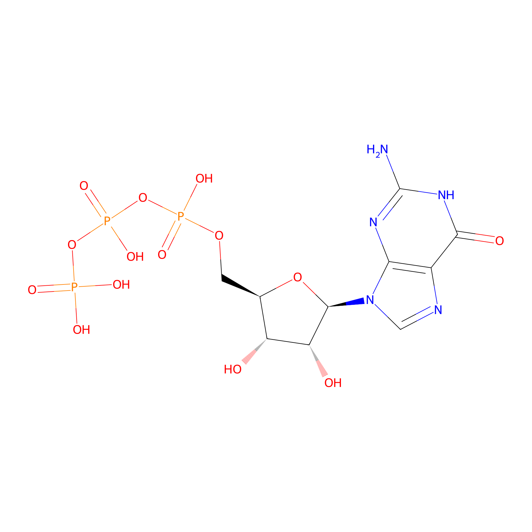 Chemical structure of GTP