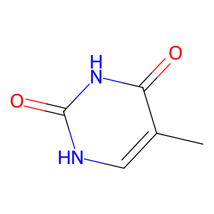 Chemical structure of Thymine